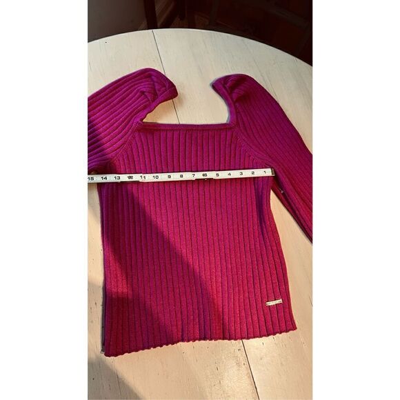 MARC NEW YORK KNIT RIBBED SWEATER PUFF SHOULDER SLEEVE SZ 12 - 14 - Picture 6 of 8